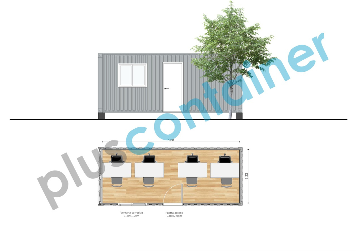 VENDO CONTAINER OFICINA, MODULO 20 PIES