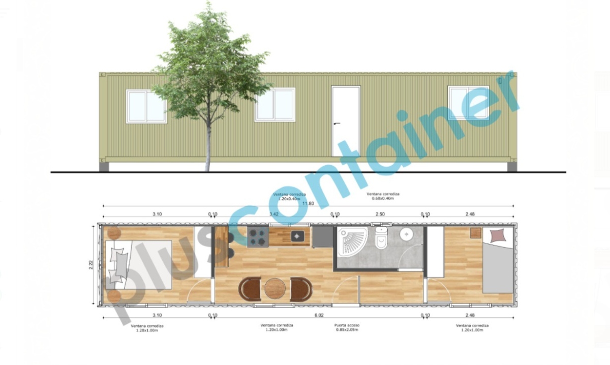  VENDO CASA CONTAINER, 2 DORMITORIOS.