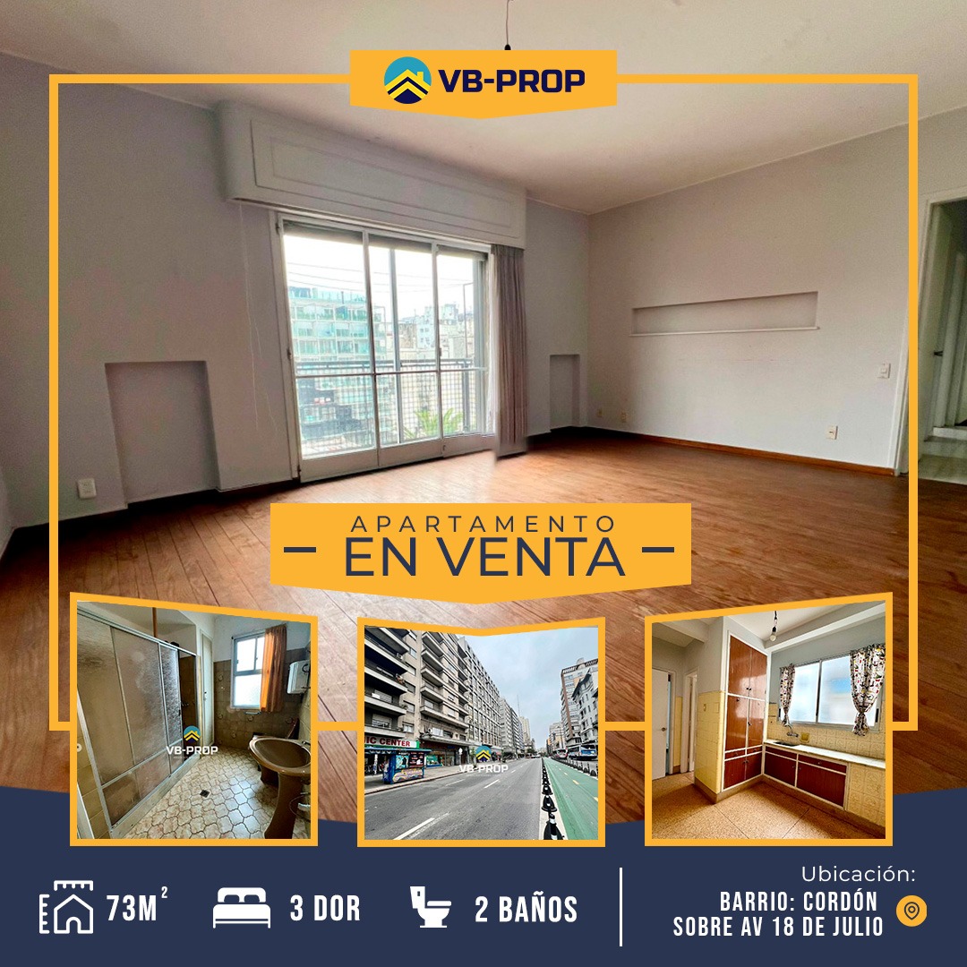  venta apartamento 2 o 3 dormitorios cordón 18 de julio 